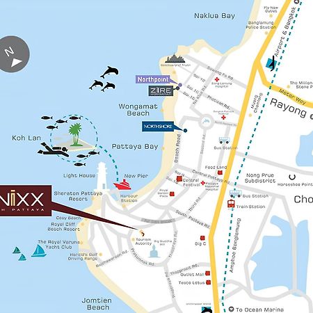Sea View -High Floor 2 Bed Room Excellent Location Pattaya Exteriör bild