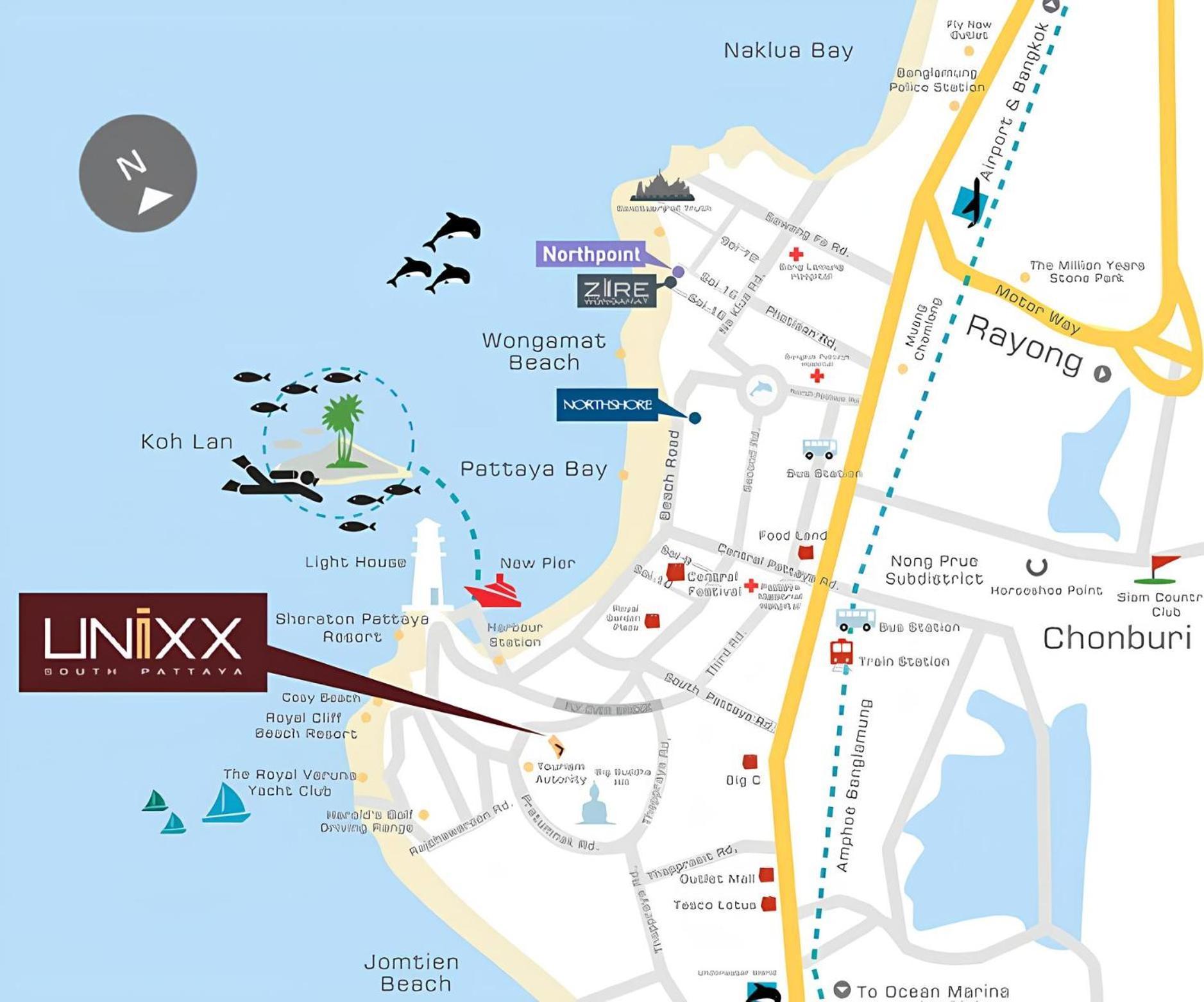Sea View -High Floor 2 Bed Room Excellent Location Pattaya Exteriör bild